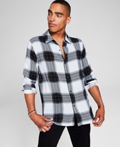 And Now This Mens Woven Regular-Fit Check Plaid Shirt Grey Multi-Medium - $19.99