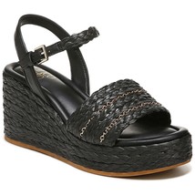 Franco Sarto Women Espadrille Wedge Ankle Strap Sandal Peachy Size US 8.5M Black - £41.34 GBP