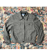 Vintage 1980s Grey Atomic Fleck Wool Pendleton Button Down Jacket Sz 10 M - £49.25 GBP