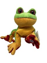 Webkinz Tree Frog with Code by Ganz HM109 Green Yellow Red Plush Stuffed Animal - $11.75