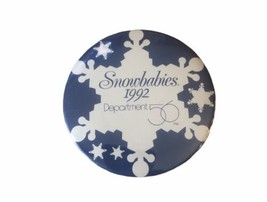 Snowbabies Department 56 Pin-Back Button Blue With Snowflake 1992 - £2.60 GBP