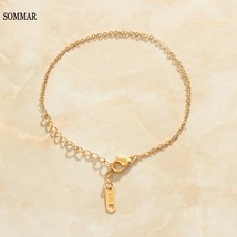 SOMMAR Newest Gold color Lady bracelets Thin chain friendship bracelets Engageme - £8.62 GBP