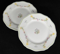 Denby Garland Crown Lot 2 Bread Plates Floral Scalloped Edge Limoges France - £7.34 GBP