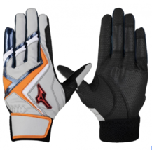 Mizuno Wild Drive Red Batting Gloves Baseball Sports Handwear Gray Orang... - $96.99 CAD