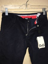 Dolce &amp; Gabbana D&amp;G Junior Jean Pant Trouser Navy Corduroy Boys Sz Xs New - £102.98 GBP