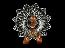 Federal Glass 6&quot; Bread Plate, 12-Point Star Flower Petal, Crosses, Starb... - $9.75