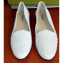 Trotters Liz Slip-On White Woven Loafers Sz. 9.5 Shoes Women&#39;s - £22.84 GBP