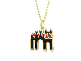 Laurel Burch Magicat Cloisonne Pendant with Necklace - £24.14 GBP