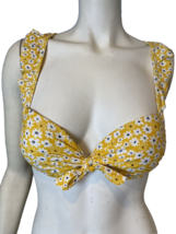 California Waves Yellow Floral Dot Underwire Padded Bathing Suit Top XS - €8,13 EUR