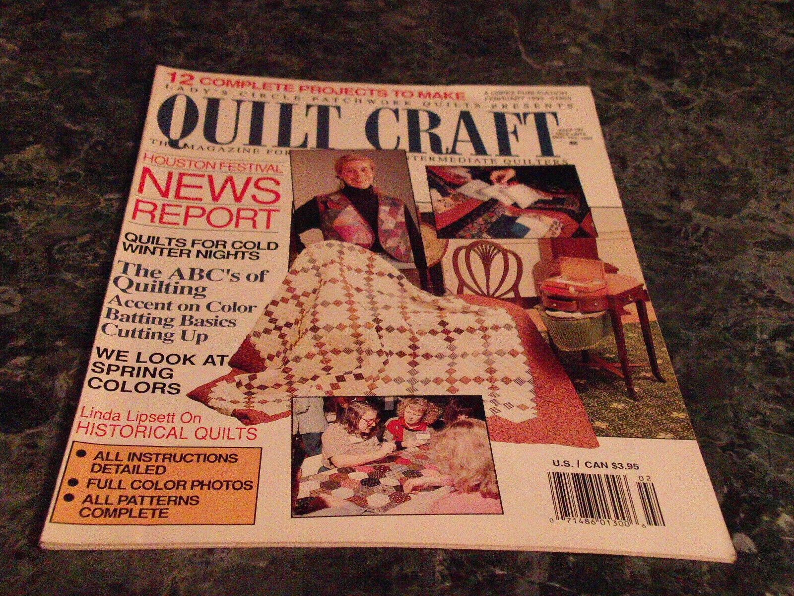 Quilt Craft Magazine February 1993 Evening Shades Blocks - $2.99