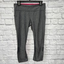 Lululemon Pace Rival Crop Heathered Gray Coal Boom Juice Size 10 Side Po... - £38.88 GBP