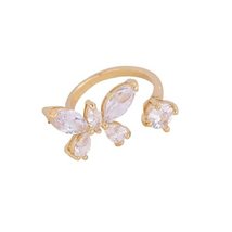 Butterfly Open Rings for Women Girls Adjustable Birthstone CZ Crystal Dainty Ani - £20.16 GBP