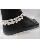 Kundan Indian Jewelry Set Anklet Payal Pajib Payjeb Jewellery Traditiona... - $32.29 CAD