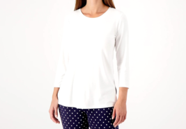Susan Graver Weekend Essentials Cool Touch Scoop Neck Top - White, 2X - £20.17 GBP