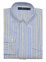 Ralph Lauren - Men Front Pocket Stripe Oxford Shirt - Size S - Blue/Yell... - £39.27 GBP