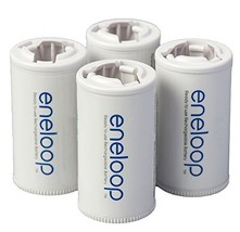 Eneloop Panasonic BQ-BS2E4SA C Size Battery Adapters for Use with Ni-MH Recharge - £10.87 GBP