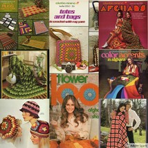 Vintage Knitting Crochet Patterns Afghans 70s Retro Rad Designs You Pick  - £9.24 GBP+
