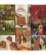 Vintage Knitting Crochet Patterns Afghans 70s Retro Rad Designs You Pick  - $11.68+