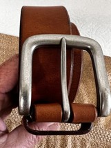 Excellent Shape Leather Size 90/36 Light brown Tan Belt Silver Buckle Levi Logo - £20.89 GBP