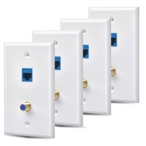 4 Packs Ethernet Coax Wall Plate Outlet With 1 Cat6 Keystone Port And 1 ... - £23.58 GBP