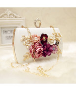 High quality luxury handmade flowers evening bags brand dinner clutch pu... - £28.43 GBP