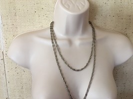 Silver Tone Rope Chain Necklace - £4.69 GBP