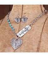 Silver Heart - Cross Necklace and Earring set - $38.29 CAD