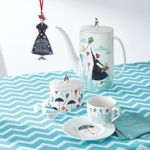 Lenox Disney Mary Poppins Tea Set Teapot Sugar Bowl Teacup Saucer Ornament NEW - £143.88 GBP