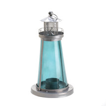  Blue Glass  watch tower Candle Lamp - $26.34
