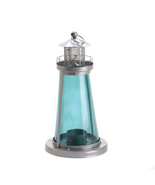  Blue Glass  watch tower Candle Lamp - £20.97 GBP
