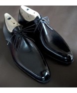 New Handmade Men&#39;s Black Leather Decent Derby Lace Up Formal Wear Shoes - $3,080.09 MXN+
