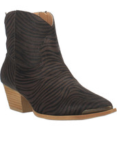 Dingo Western Boots Womens Hairy Up Bootie 9M Brown Zebra SFS - £100.59 GBP