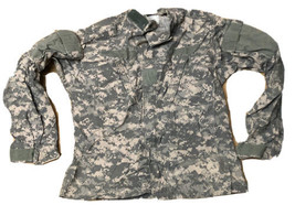 Camo FR Combat Coat Shirt Jacket US Army Flame Resistant Military Medium Short - £18.11 GBP