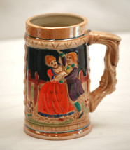 Old Vintage Beer Stein Drinkware Mug Country House Scene 5-5/8&quot; Tall - £10.27 GBP