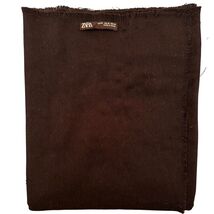 Zara Oversized Black Scarf Wrap Shawl 80x47 Fringe Edge Soft Twill - $183.80 MXN