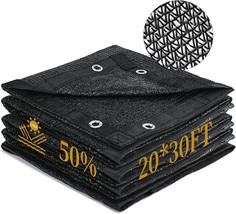 Garden 50% Shade Cloth, 20 x 30FT Sun Shade Mesh Tarp with Reinforced Gr... - $74.48