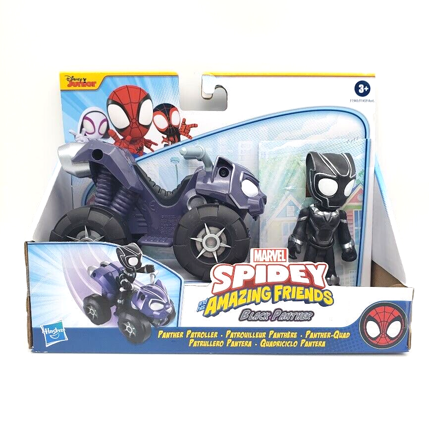 Primary image for HASBRO Marvel Spidey Amazing Friends-Black Panther & Patroller Vehicle NEW VHTF
