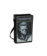 Black Vinyl Frankenstein Book Handbag Clutch Purse Crossbody Bag Mary Sh... - £39.14 GBP