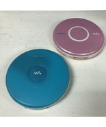 Lot Of 2 SONY Portable CD Player D-EJ002 Aqua &amp; Pink AS IS Untested - £53.73 GBP
