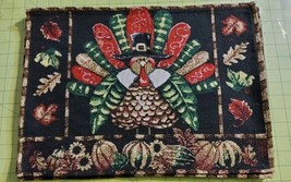 Harvest Holiday Thanksgiving Turkey Tapestry Placemats Set 4 Fun 17.5x12.5 - $34.64