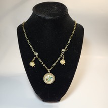 Double-Sided Blue Bird Necklace and Earrings Set - $8.00