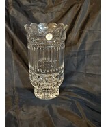 Fifth Avenue PRINCETON 24% Lead Crystal Vase Scalloped RibbedThumbprint - $736.66 MXN