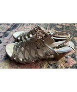 STUART WEITZMAN Rollover Metallic Sandals Shoes Size 9.5 - £39.62 GBP