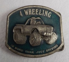 Vintage 1976 Bergamot Brass Belt Buckle 4 Wheeling Much More Than Just Driving - $4.50