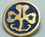 Vintage Gold Tone Blue Enamel Girl Scouts Of America WORLD ASSOCIATION L... - $7.97