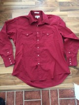 Sheplers Mens Western Pearl Snap Front Long Sleeve Red Cotton Blend Shir... - $24.55