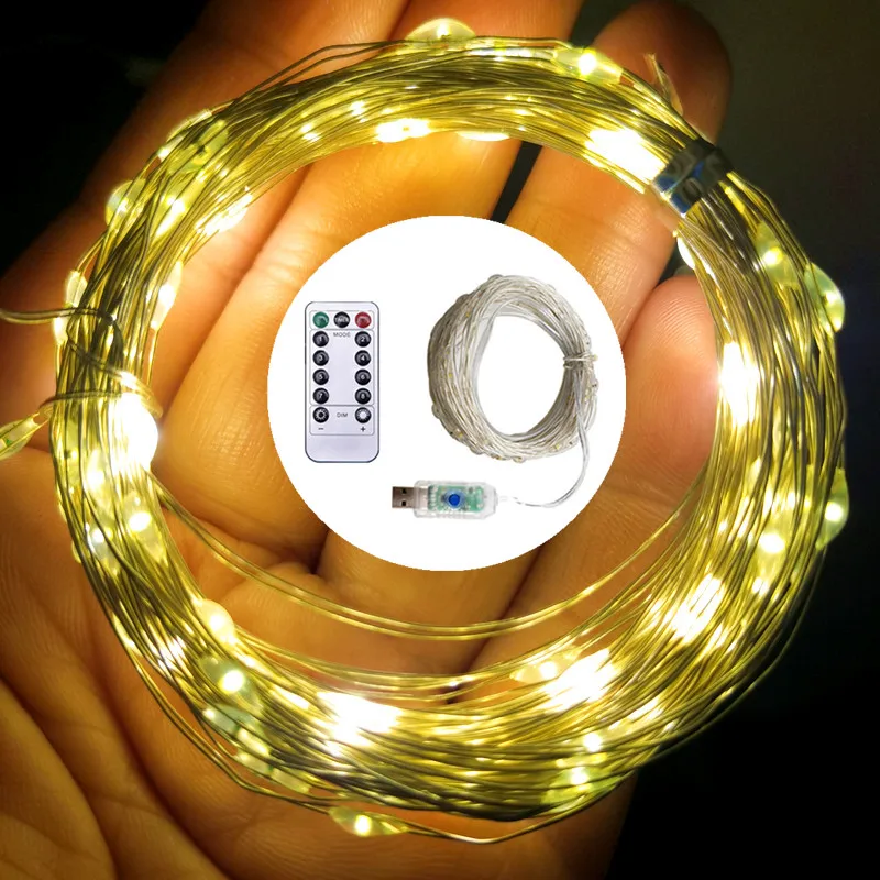 Remote Control USB LED String Lights  Fairy Lights Street Gar for Christmas Ligh - £126.43 GBP