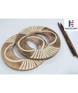 Wooden Curtain TieBack, Curtain Holder, Carving Round Shape HoldBacks - $828.12 MXN