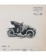 1908 Autocar Company Model XV Vehicle Catalog Advertisement Automobilia ... - $561.45 MXN