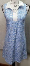 Sigrid Olsen Shirt Dress Womens Small Blue White Floral Polyester Golf &amp;... - $25.85